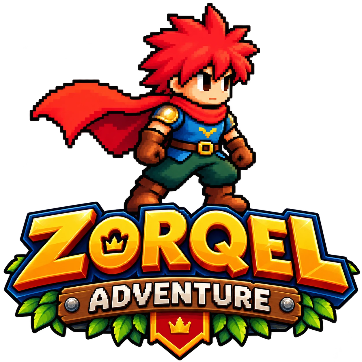 ZORQEL Adventure character standing on the game logo